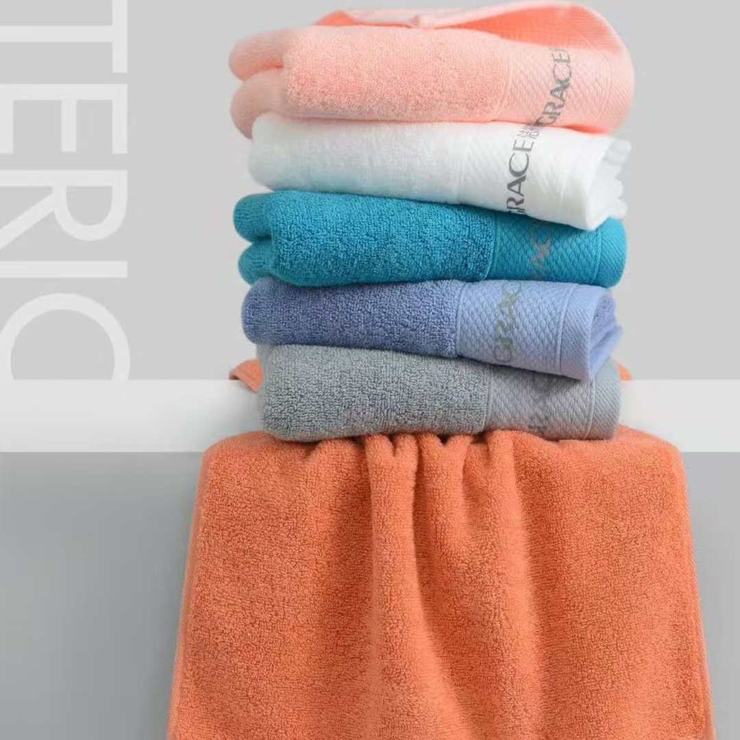 洁丽雅纯棉毛巾成人家用高档面巾不掉毛72*34cm 6条装高清大图