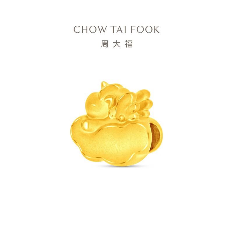 周大福马年生肖本命年云朵独角兽马黄金转运珠配绳EOR1553礼物高清大图