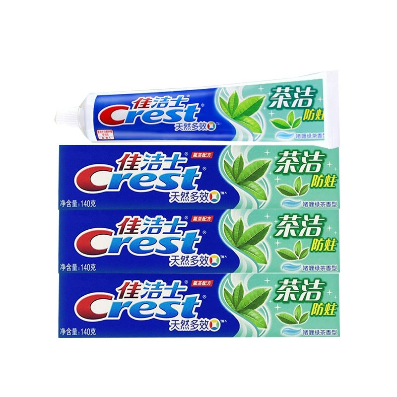 佳洁士(Crest)茶洁防蛀天然多效牙膏140g*3支