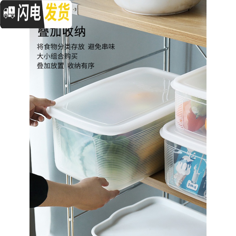 三维工匠大容量冰箱保鲜收纳盒大号塑料厨房密封盒子食品级长方形干货防潮高清大图