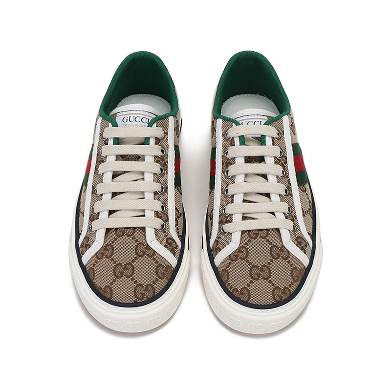 古驰gucci女士tennis1977系列织物系带休闲运动鞋板鞋帆布鞋606110h