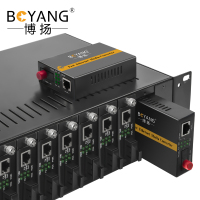 博扬 BY-WF113A/B-FC-100KM电信级百兆单模单纤光纤收发器光电转换器 支持14槽机架 外置电源100公里