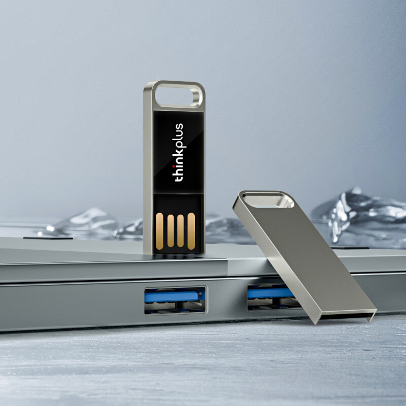 联想ThinkPlus USB2.0优盘 迷你商务办公U盘移动闪存盘 TU80系列 黑色 8GB高清大图
