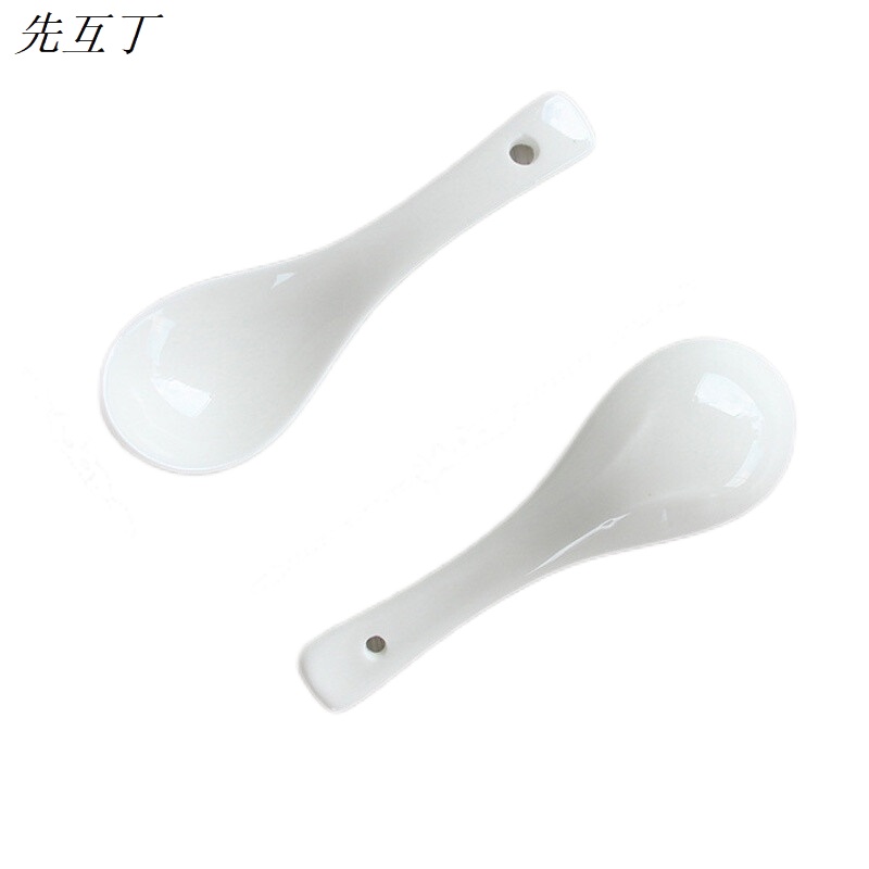 先互丁 陶瓷小汤勺 10只装 包高清大图