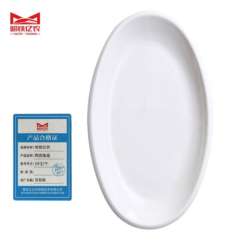 哈铁亿农 陶瓷鱼盘14寸/个