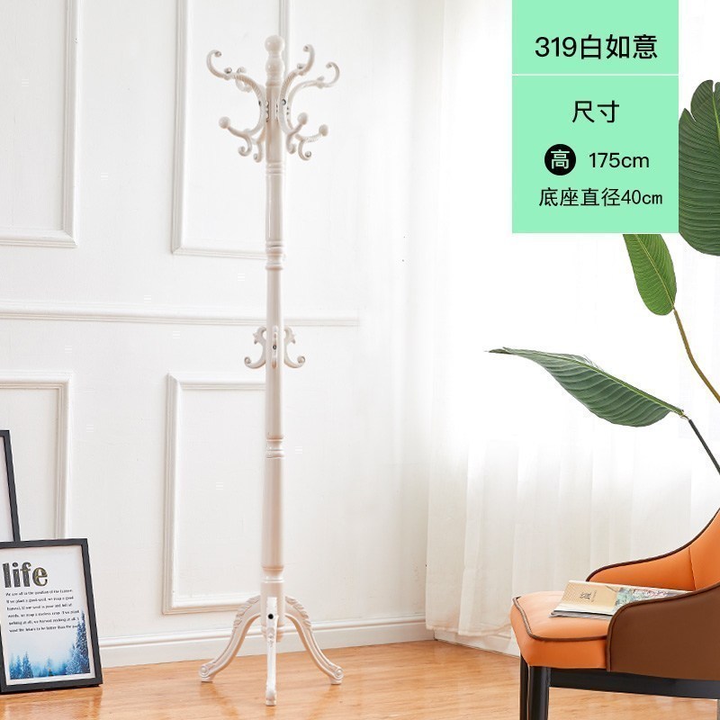 汐岩实木衣帽架落地卧室挂衣架单杆立式放衣服的架子简约现代收纳包架高清大图