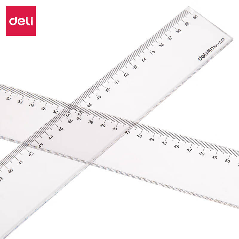 得力/deli 6260 透明直尺 60cm 一把高清大图