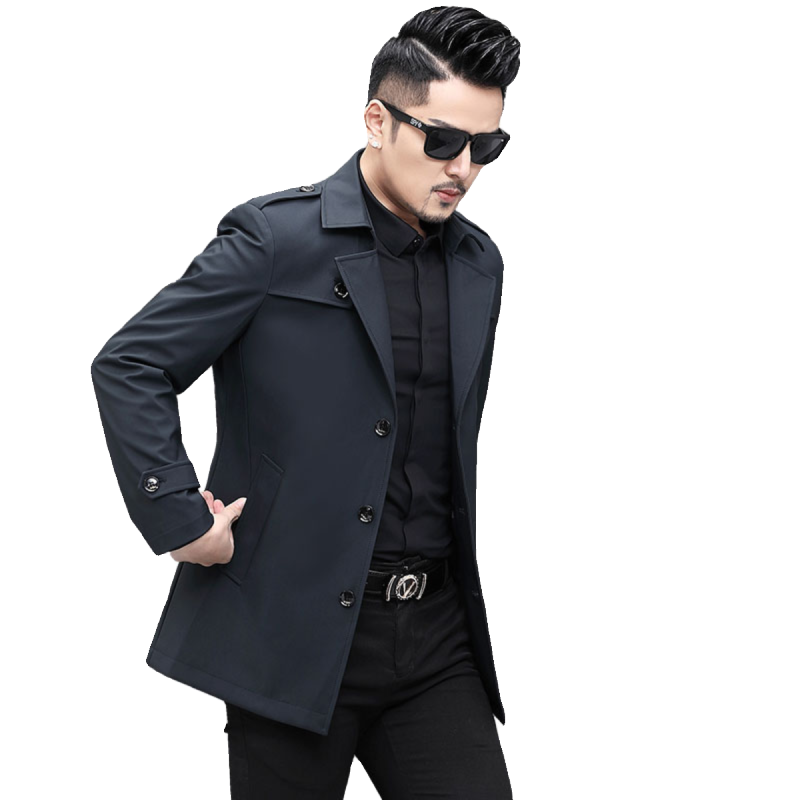 恒源祥中长版西装领风衣夹克男士秋冬新款商务休闲男装中年外套