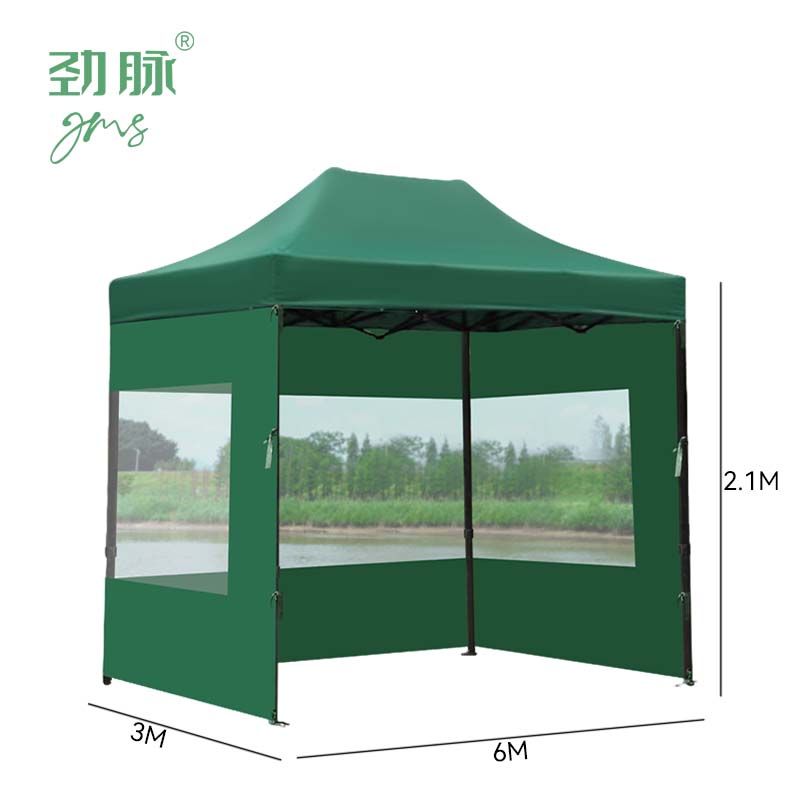 劲脉 户外防雨帐篷 六棱墨绿-3*6*2.1M 顶高清大图