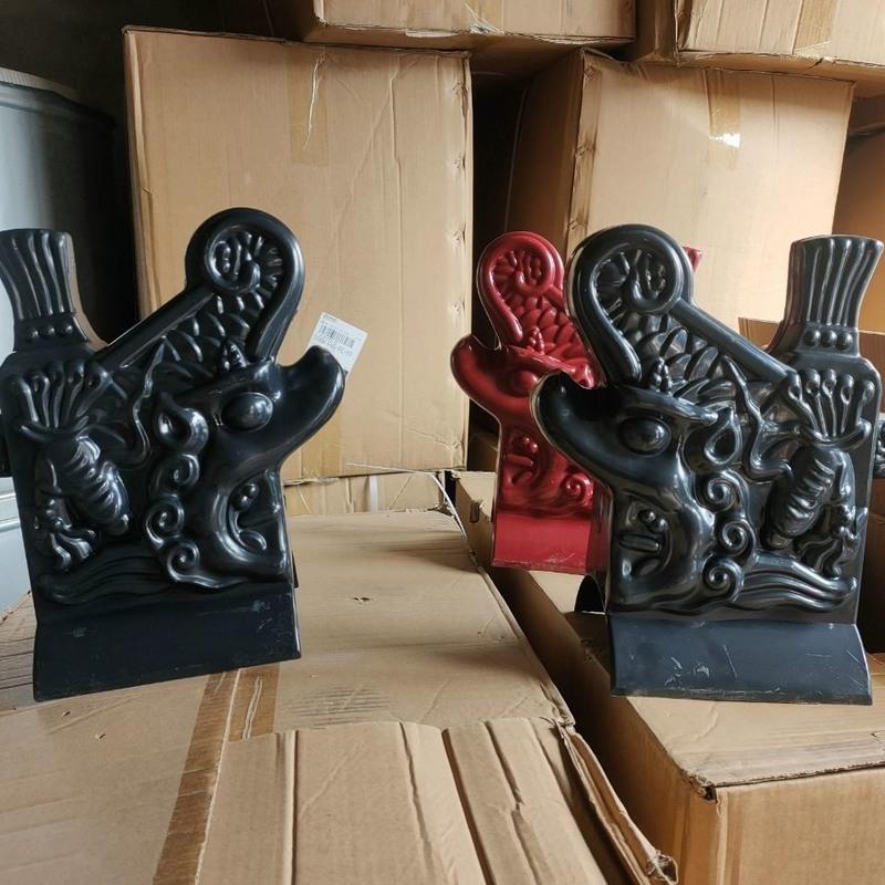 正吻树脂瓦仿古瓦配件正吻兽头装饰配件树脂瓦配件正吻灰色长30高35