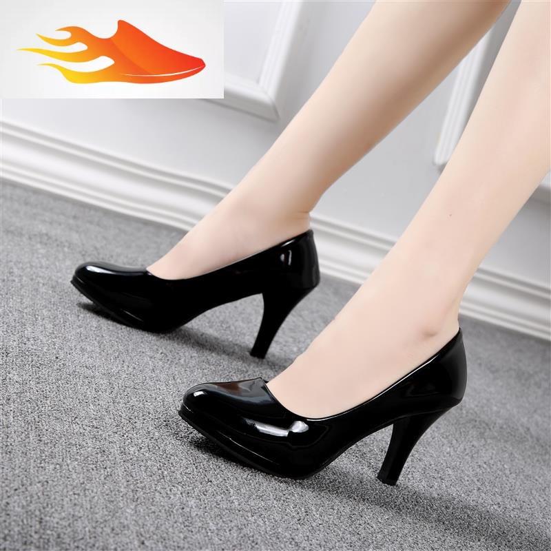 fishbasket女士职业正装正式黑色上班族配西服无鞋带浅口女皮鞋春天