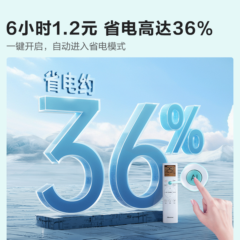 海信 1.5匹 易省电 速冷热 AI省电 柔风防直吹 息屏降噪 净化除菌 新一级挂机空调KFR-35GW/S510-X1高清大图