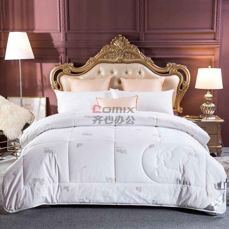 伊伊爱 DB-8YMB-001 全棉防羽布丝光羊毛被 秋冬保暖被子 200*230cm 棉被 (计价单位:件) 白色_