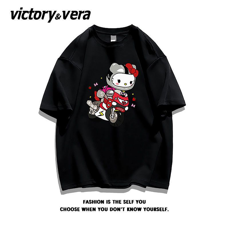 VICTORYVERA盐系清新短袖ins超火t恤女设计感纯棉半袖体恤衫chic