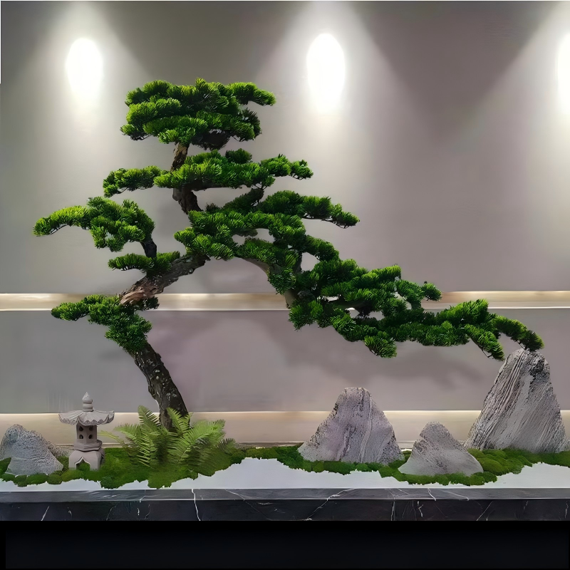 苏宁 龙云天盾 仿真迎客松松树 2米高*2米横向高清大图