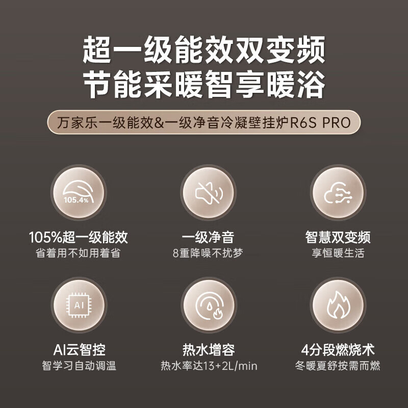 万家乐燃气壁挂炉26R6SPRO无极双变频一洗浴采暖两用暖气片地暖燃气热水器高清大图