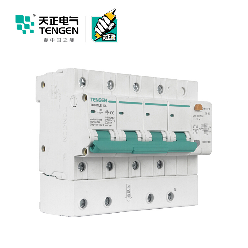 天正电气 TGB1NLE-125 4P C 63A 6KA AC400V 01070210148 微断漏电保护