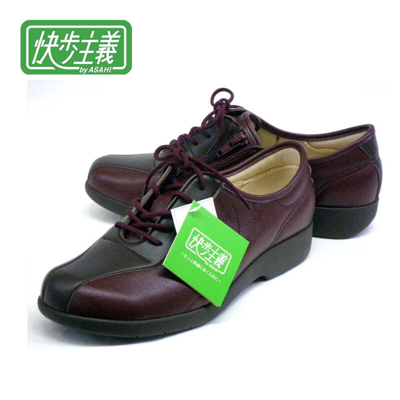 快歩主義女士圆头单鞋l135 日本制asahi朝日快歩主義女中老年人健康鞋防臭中跟坡跟户外休闲鞋深红色标记24 5eee 39 码偏大一码 价格图片品牌报价 苏宁易购五十嵐良品海外专营店