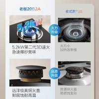 老板(Robam)[星辰系列]家用燃气灶双灶嵌入式煤气灶台嵌两用 可调节换装不改孔灶具猛火灶20B2A 5.0kW液化气