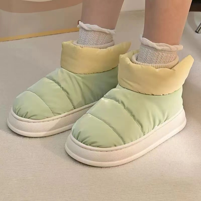 冬季鞋子女防水棉鞋外穿加绒防滑韩版时尚雪地靴女包跟踩屎感高帮鞋女