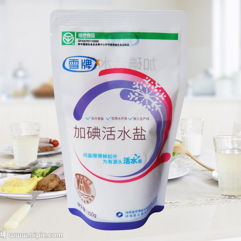 雪牌 XUEPAI 绿色加碘活水盐350g