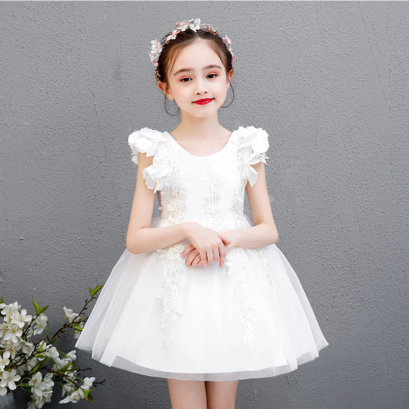 晚礼服花童小主持人婚纱钢琴演出服小女孩公主裙礼服夏童装90码160