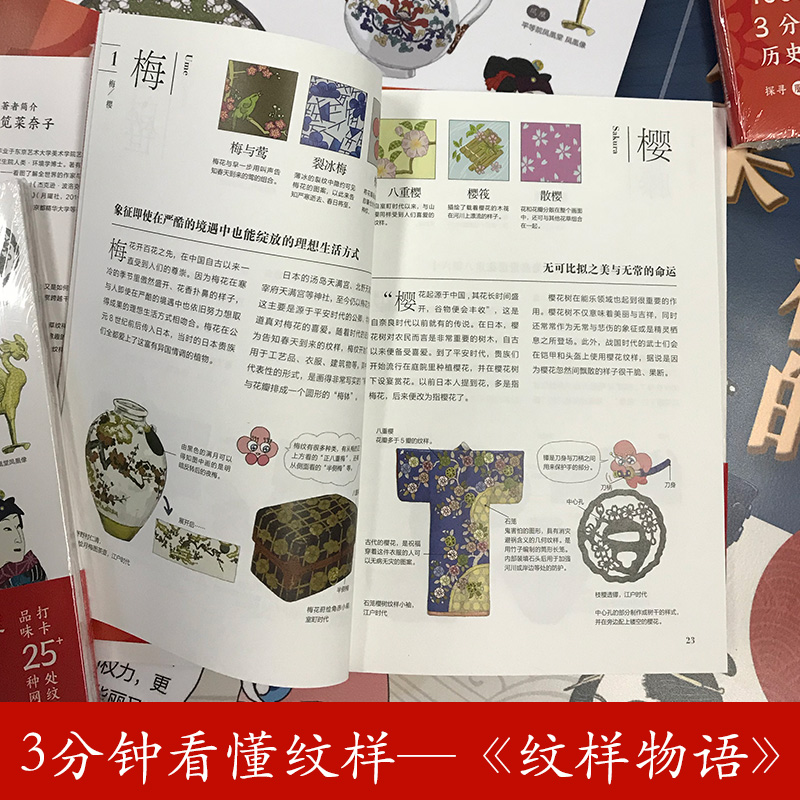 [正版]纹样物语 1000幅漫画图解日本纹样 3分钟看懂纹样历史文化美学 世界藏品纹样图鉴 东方艺术美学 动物花草自然高清大图