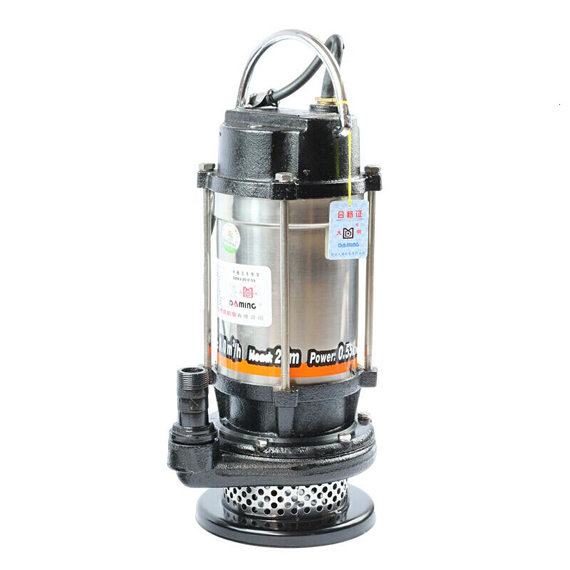 工程级不锈钢潜水泵家用手提式清水泵铜芯泵 550W一寸口潜水泵高清大图