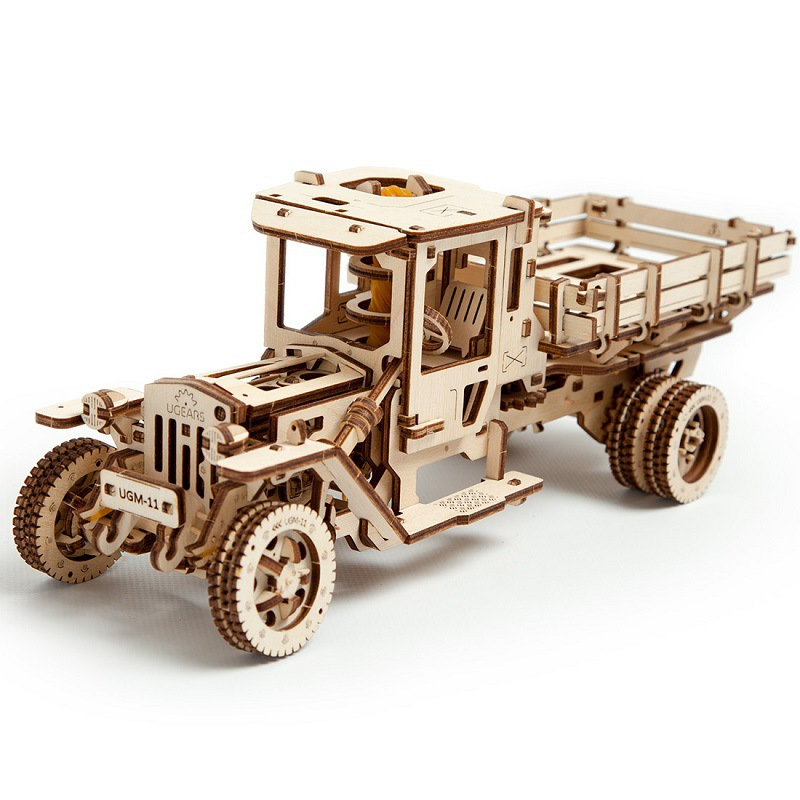 乌克兰进口ugears木质机械传动模型diy可动拼装大人玩具抖音消防车