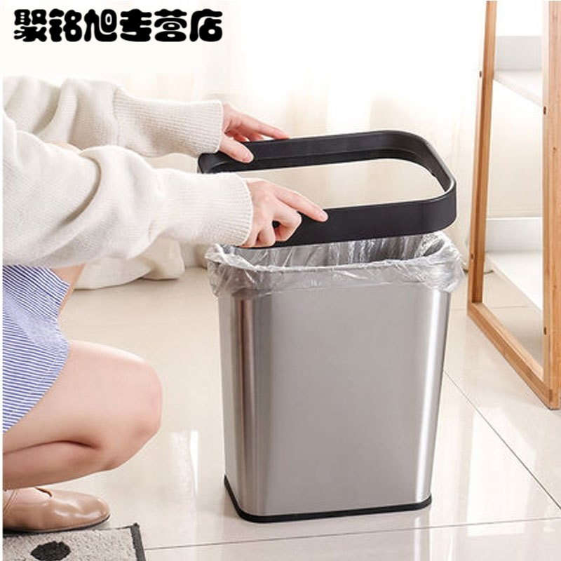 厨房垃圾桶家用无盖欧式创意大号客厅卧室卫生间厕所不锈钢垃圾桶多款多功能家用垃圾收纳筒清洁用品清洁工具