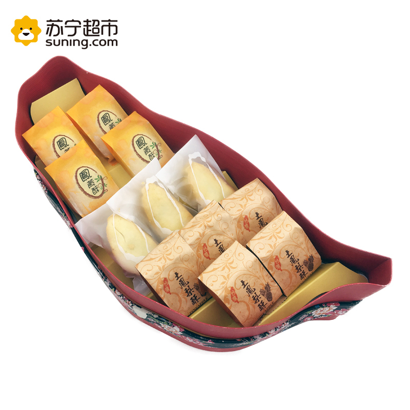 凤工坊 大红台湾综合凤梨酥礼盒 12入435g 台湾进口