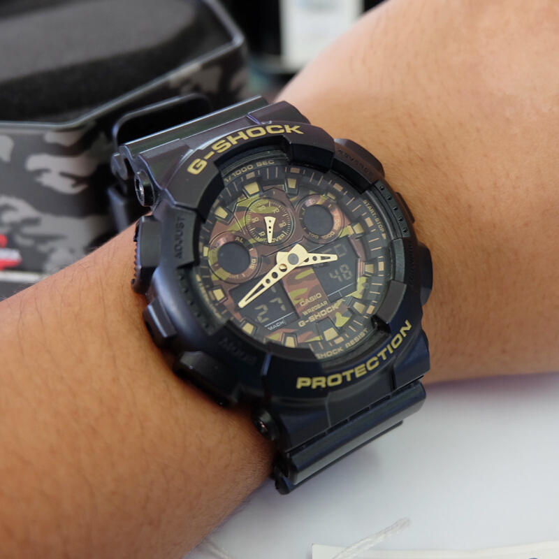 卡西欧(CASIO)男表 G-SHOCK大表盘双显运动男士手表