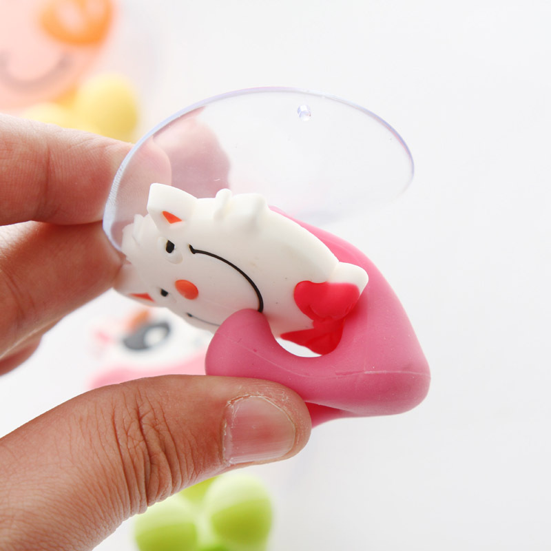 居家家创意可爱卡通强力吸盘牙膏牙刷架吸壁式动物牙刷架挂架