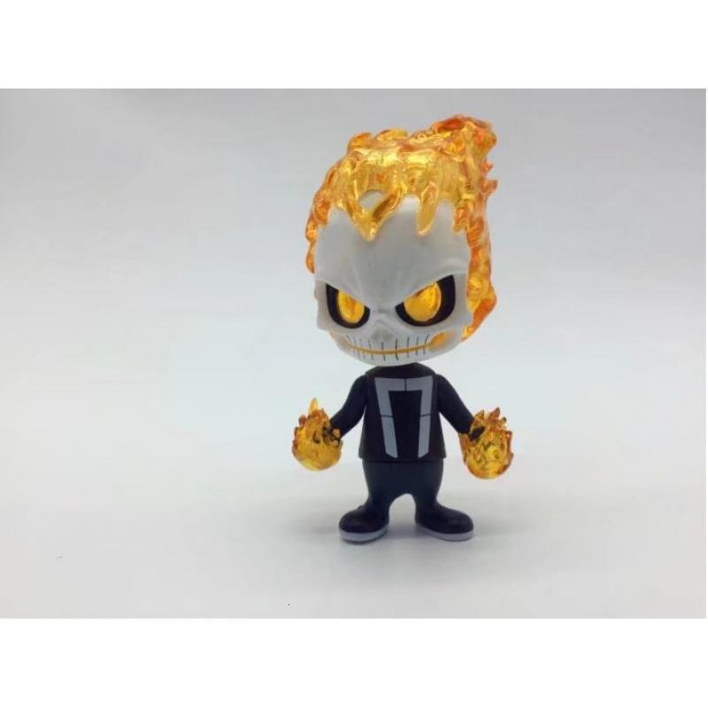 漫威惊奇漫画神盾局特工q版摇头恶灵骑士模型车载摆件手办a款恶灵骑士