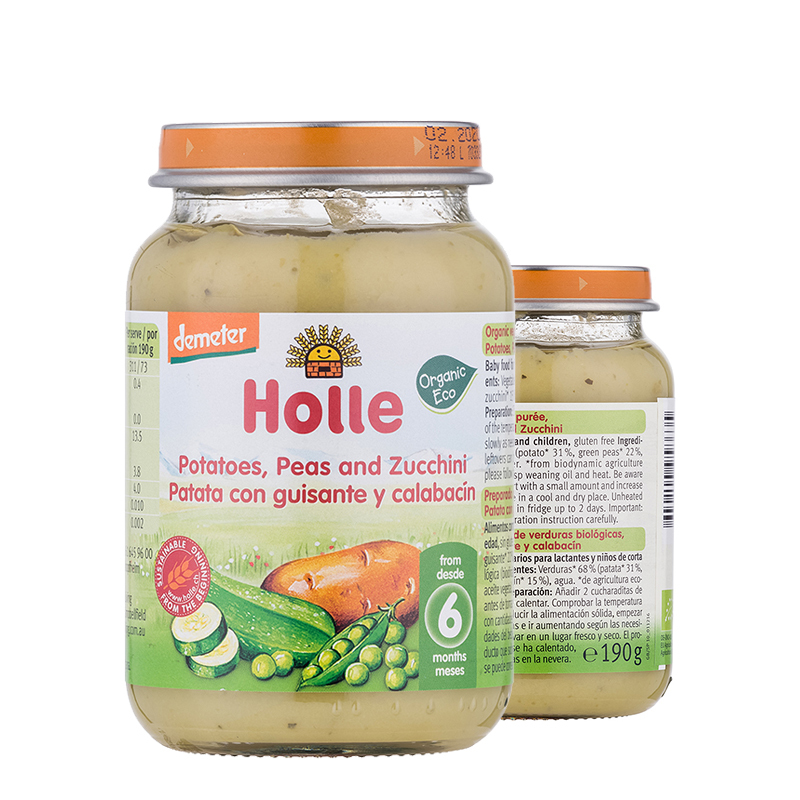 Holle凱莉有機翠玉瓜豌豆伴馬鈴薯190g