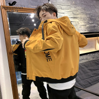 富贵鸟（FUGUINIAO）男士夹克2019春秋新品连帽帅气男装上衣服韩版潮流休闲工装外套男