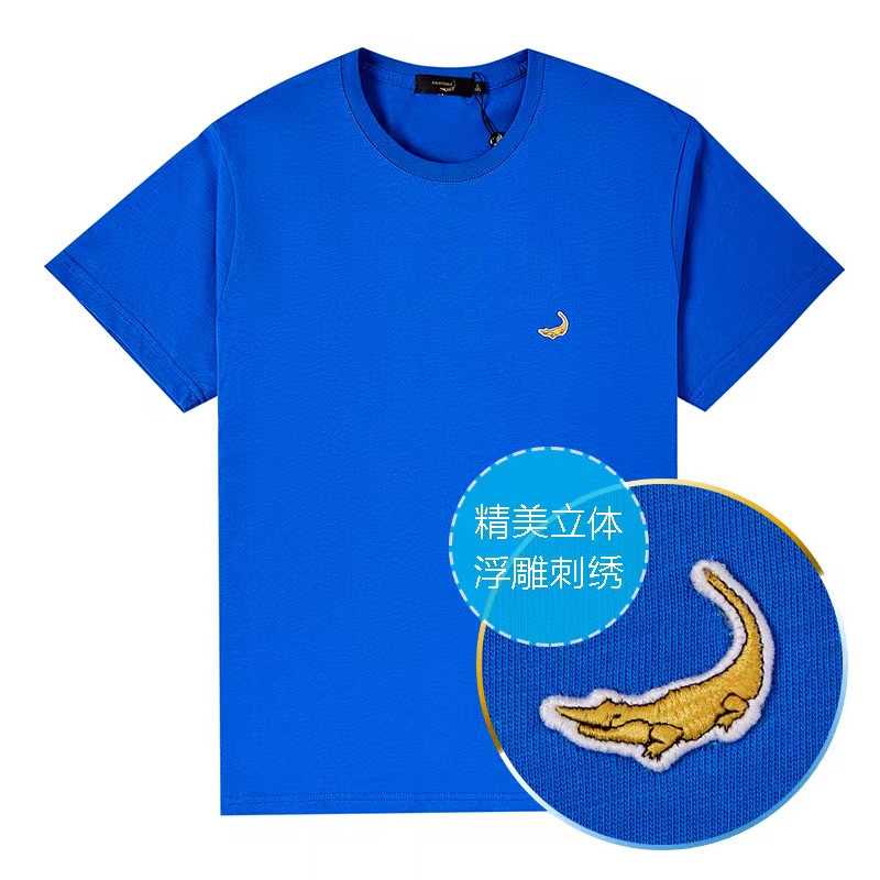 鳄鱼恤CROCODILE 夏季男士休闲多色圆领T恤 棉质透气短袖T恤衫男 顺丰发货 BA-53401高清大图