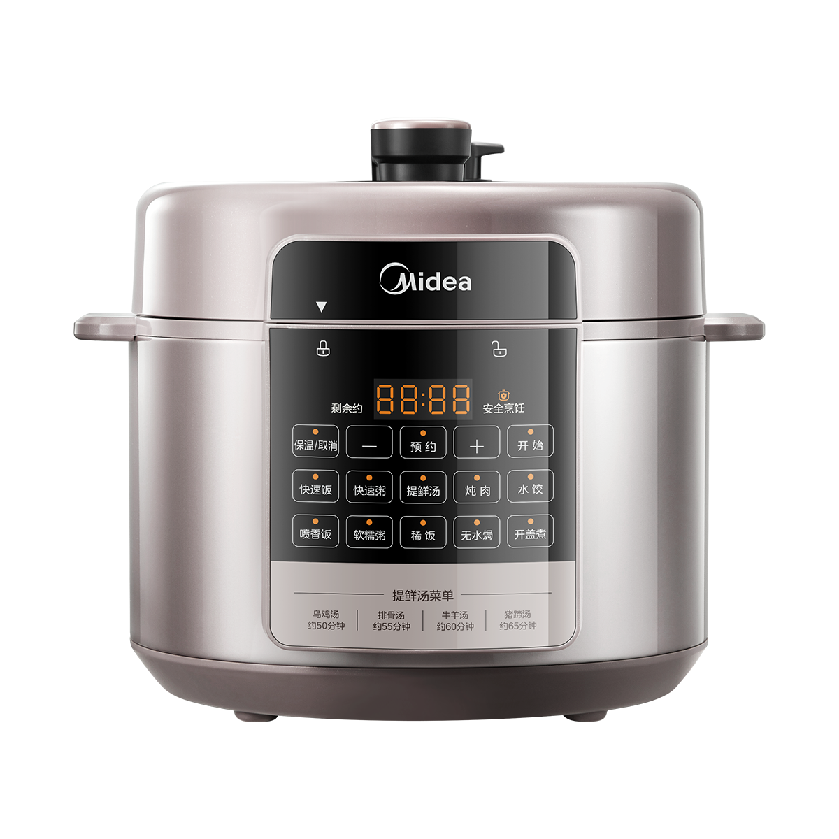 美的电压力锅家用5升双钢胆IH加热高压锅24H智能预约浓香变压自动排气 MY-E5410