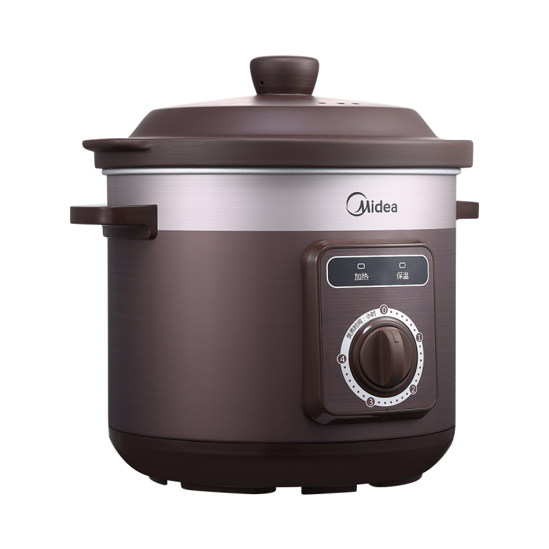 美的midea电炖锅4l机械式慢炖红陶瓷定时家用tgh40d