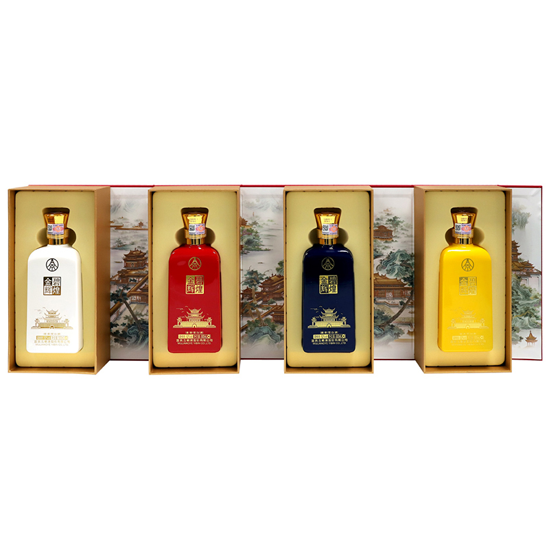 五粮液股份公司出品 金碧辉煌四大名楼 52度 500ml*4瓶 浓香型白酒