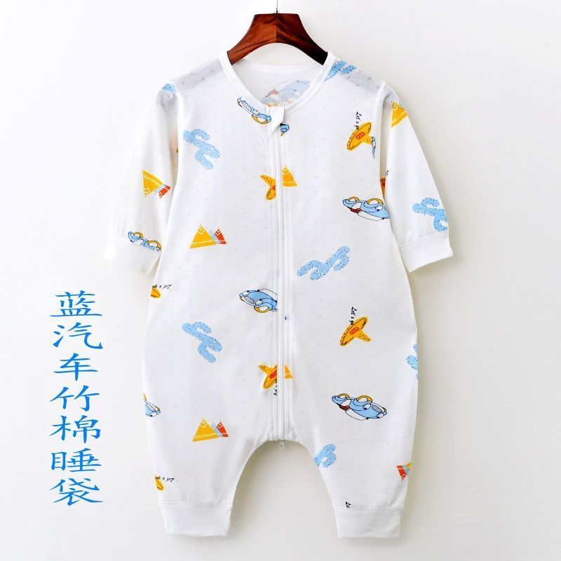 夏款竹纤维蓝汽车睡袋 73(4-7月) 夏季儿童分腿睡袋婴儿睡袋夏天薄款竹纤维男女宝宝防踢被空调被