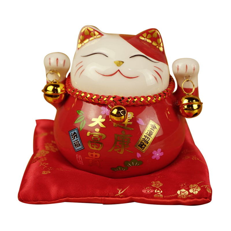 猫存钱罐家用日本发财猫储蓄罐女生儿童可爱小零钱罐可存可取 三维工匠 红色猫高清大图