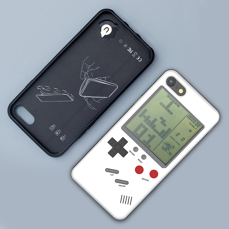 HIGE/游戏手机壳苹果7抖音同款iphone6/7/8plus iphonex俄罗斯方块6sp苹果7/8白色游戏手机壳