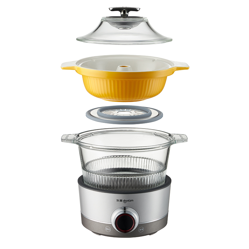 东菱(Donlim)[国家补贴]蒸汽锅家用电蒸锅多功能锅蒸炖煮一体锅电火锅汽锅鸡专用锅煮锅+陶瓷汽锅)DL-9009高清大图