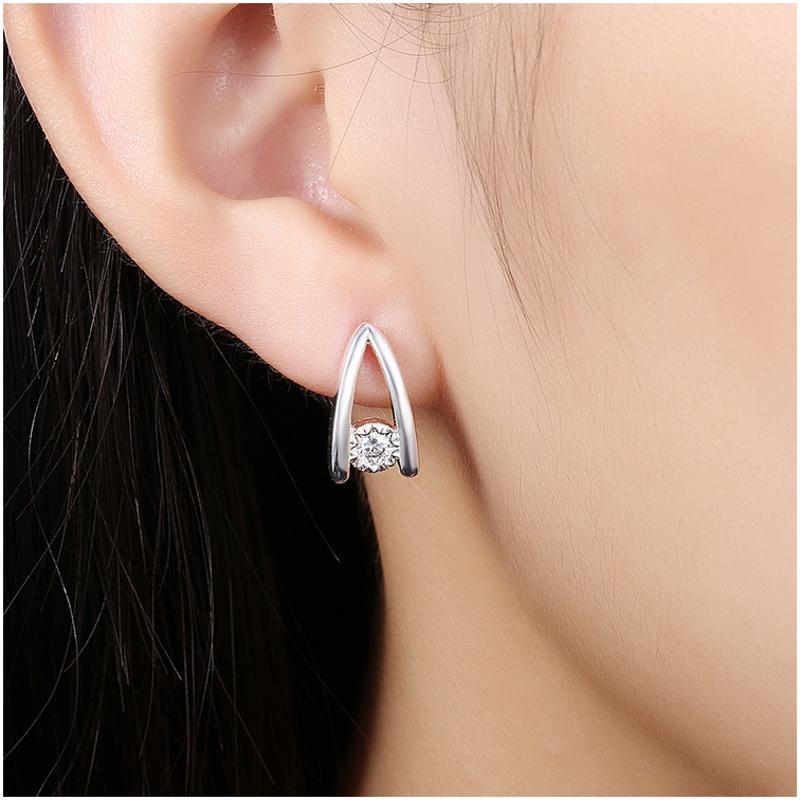 E771 Women Silver Earrings 镀925纯银精致耳坠日韩版女耳钉耳环送女朋友七夕情人节礼物