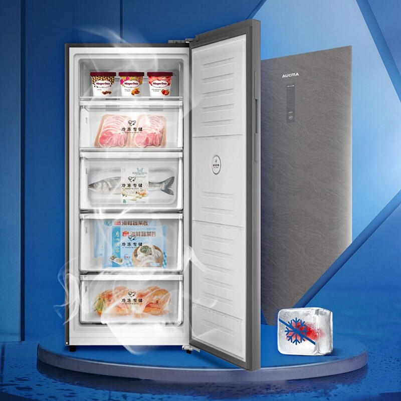 家用立式196升抽屉式风冷无霜冷柜单温柜左开门冷藏冷冻转化冰柜bd196