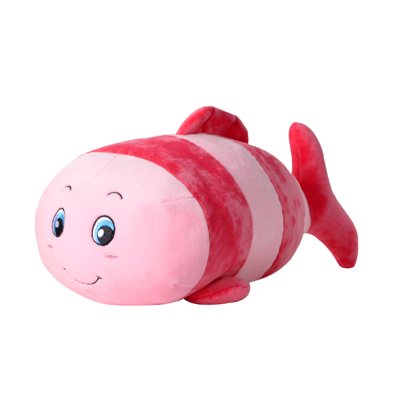 淘脸儿可爱条纹鱼抱枕公仔玩偶毛绒玩具女孩超萌睡觉抱布娃娃礼物