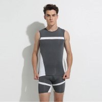 micoface2019夏季轻薄运动服短袖T恤男士运动训练服高弹紧身运动短裤透气