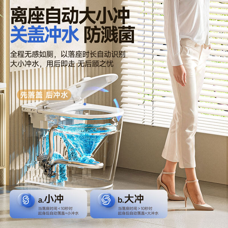 惠达(HUIDA)-ZS55-PRO/ZT55-Pro小户型轻智能马桶家用轻音冲带水箱零水压限制防臭泡沫盾高清大图