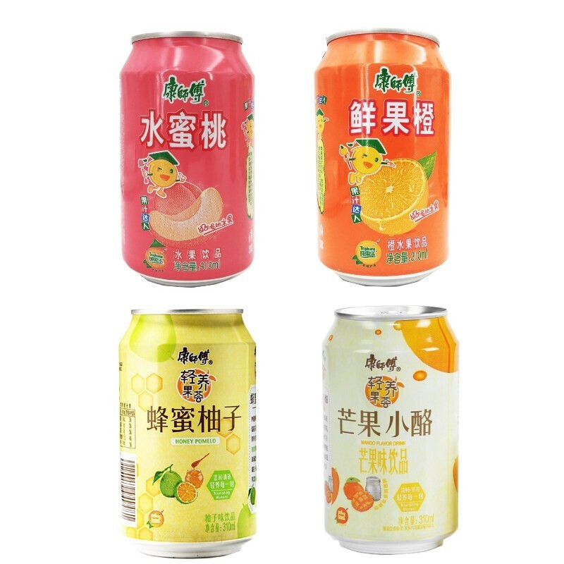 康师傅饮料冰红茶310ml7罐柚子柠檬茶芒果小酪水蜜桃酸梅汤冰糖雪梨